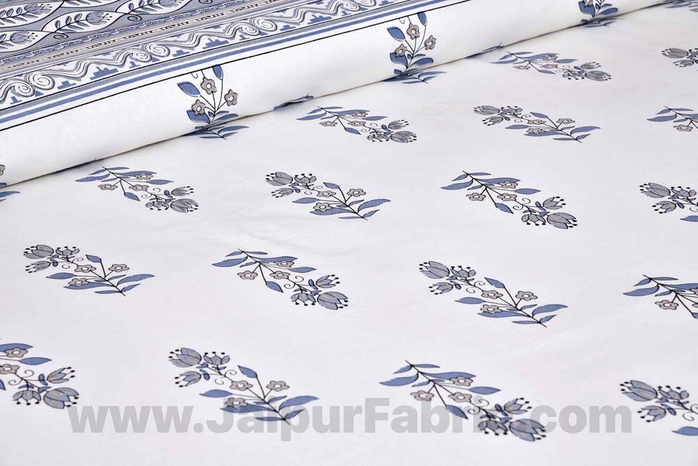 English Grey Fine Cotton Double Bedsheet