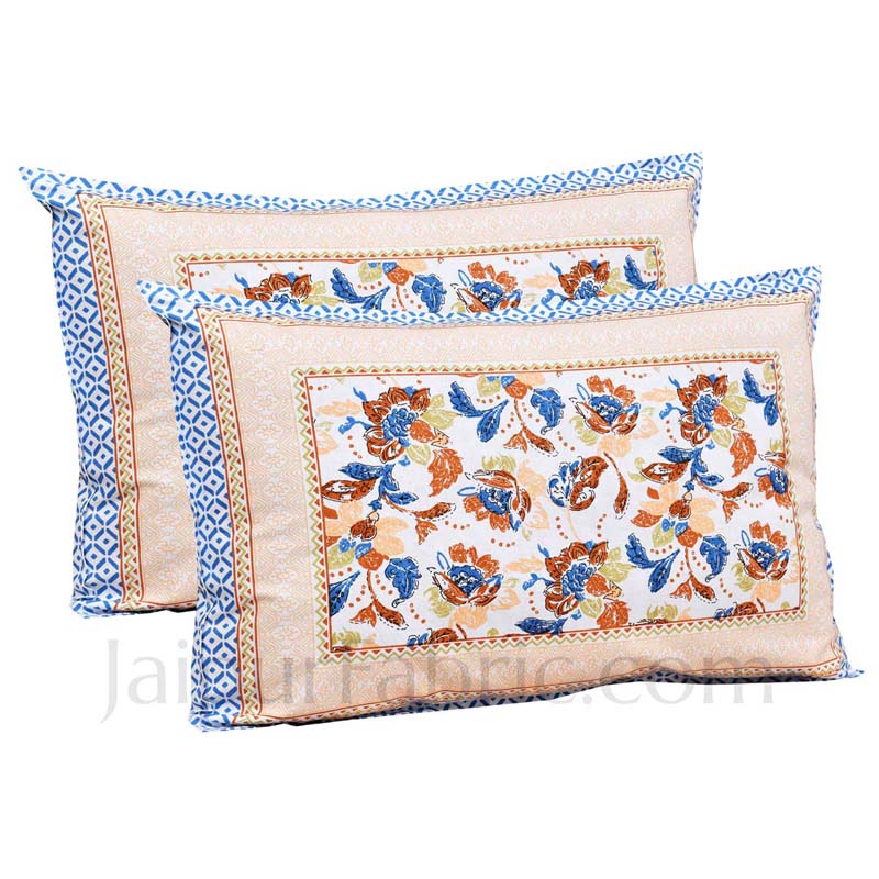 Phalgun Blue Cotton Double Bedsheet