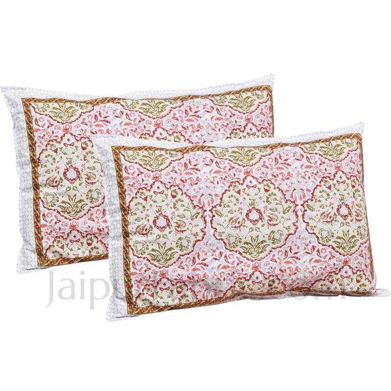 Garden Grace Orange Cotton Double Bedsheet