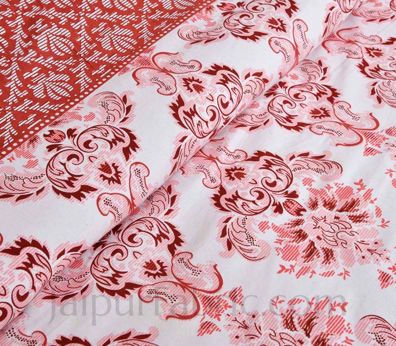 Ethnic Vibes Pink Cotton Double Bedsheet