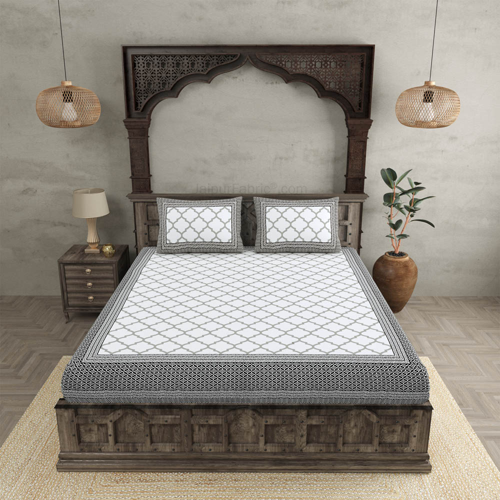 Hypnotic Trap Grey Double Bedsheet