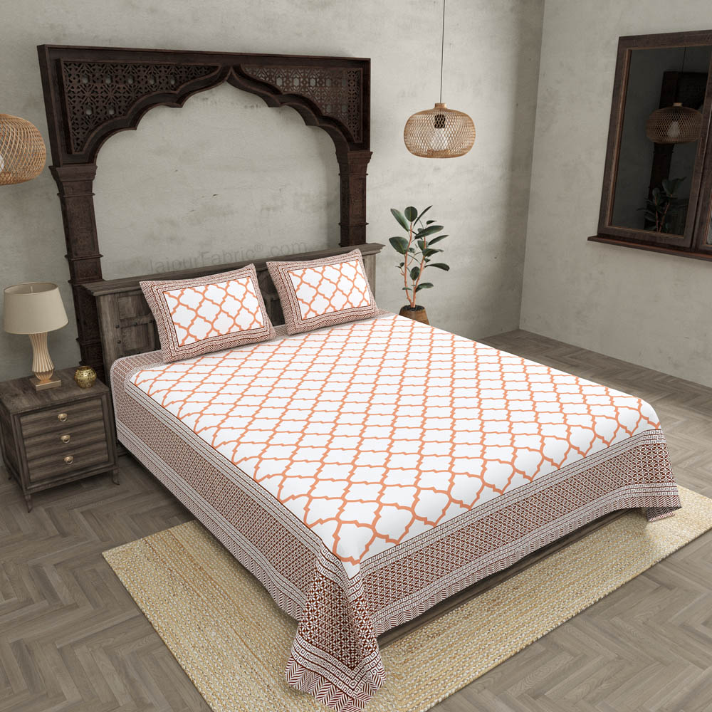 Hypnotic Trap Orange Double Bedsheet