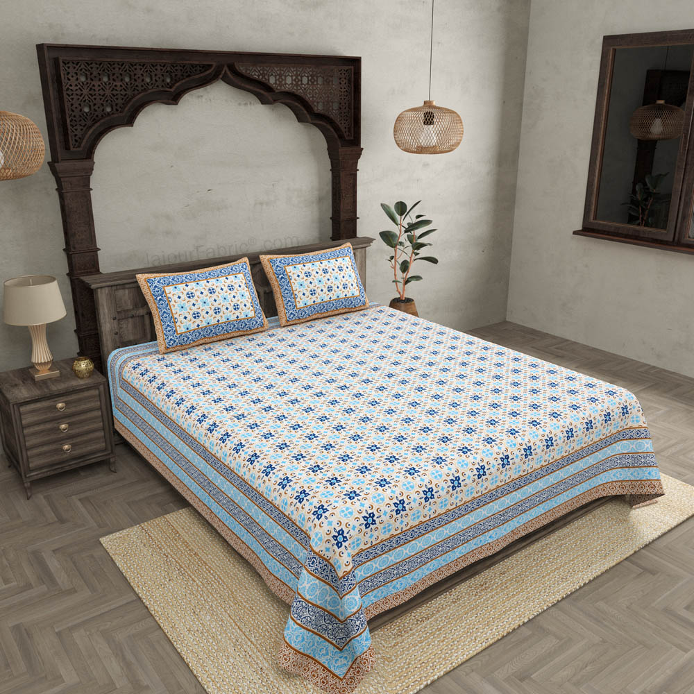 Catchy Canvas Blue Double Bedsheet