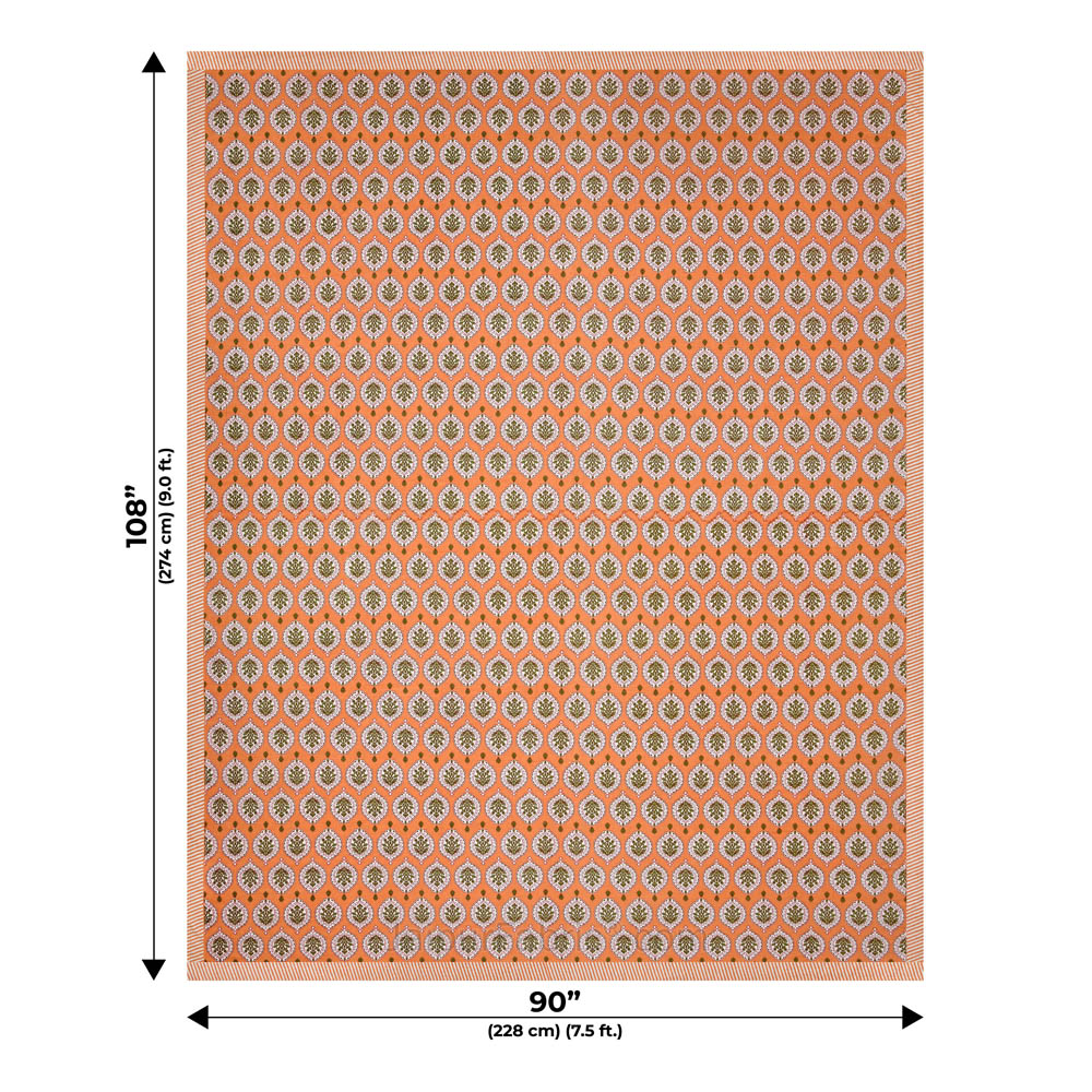 Festive Lights Orange Double Bedsheet