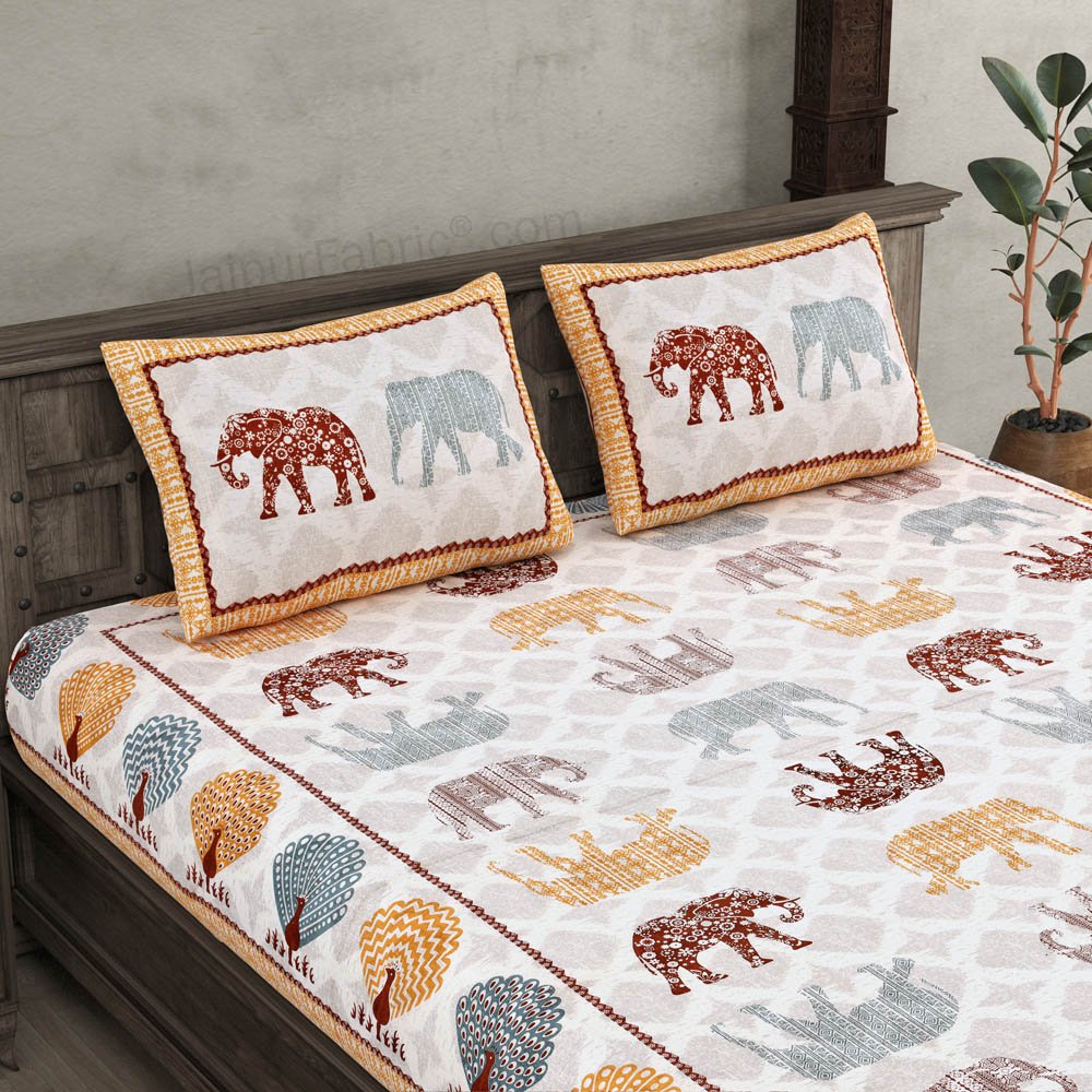 Jungle Safari Peach Double Bedsheet