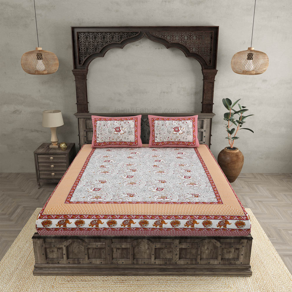 Shubh Arambh Maroon Double Bedsheet