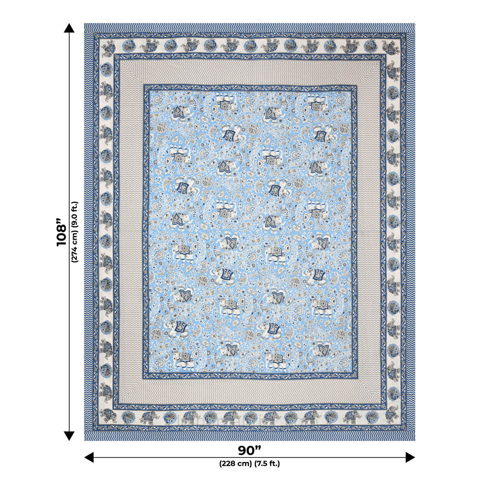 Shubh Arambh Blue Double Bedsheet