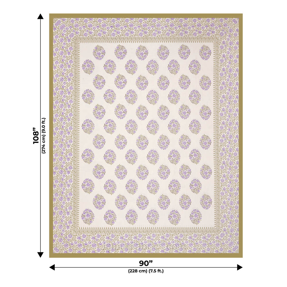 Floral Curl Lavender Double Bedsheet