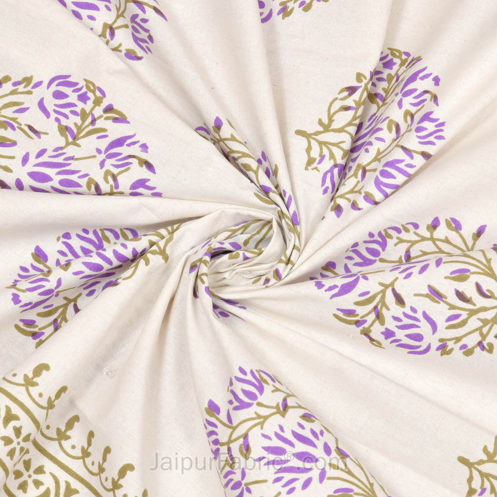 Floral Curl Lavender Double Bedsheet