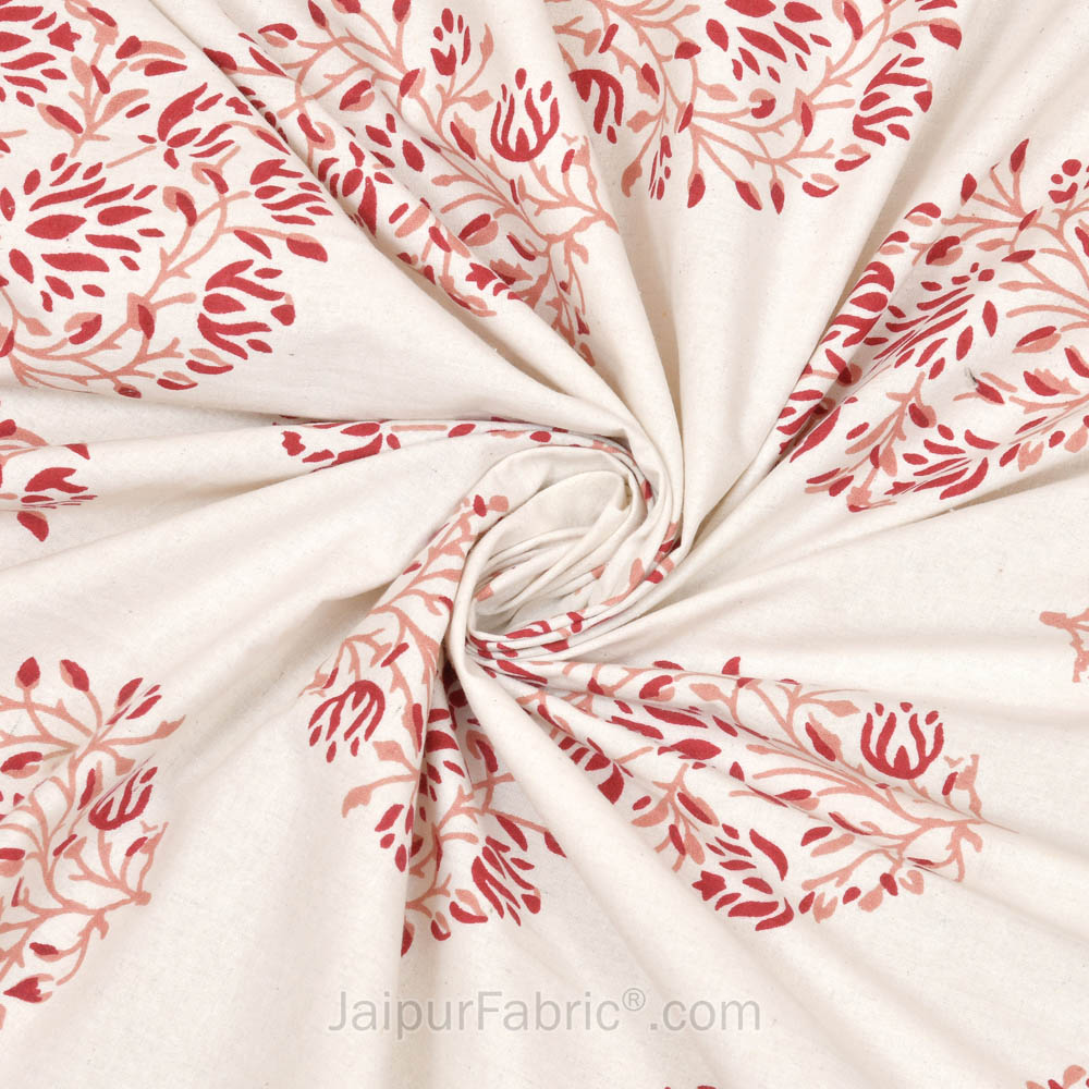 Floral Curl Peach Double Bedsheet