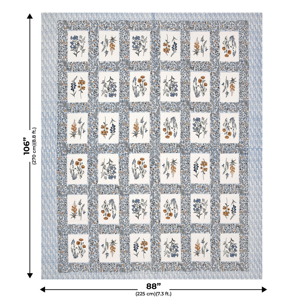 Floral Frame Grey Cotton Double Bedsheet