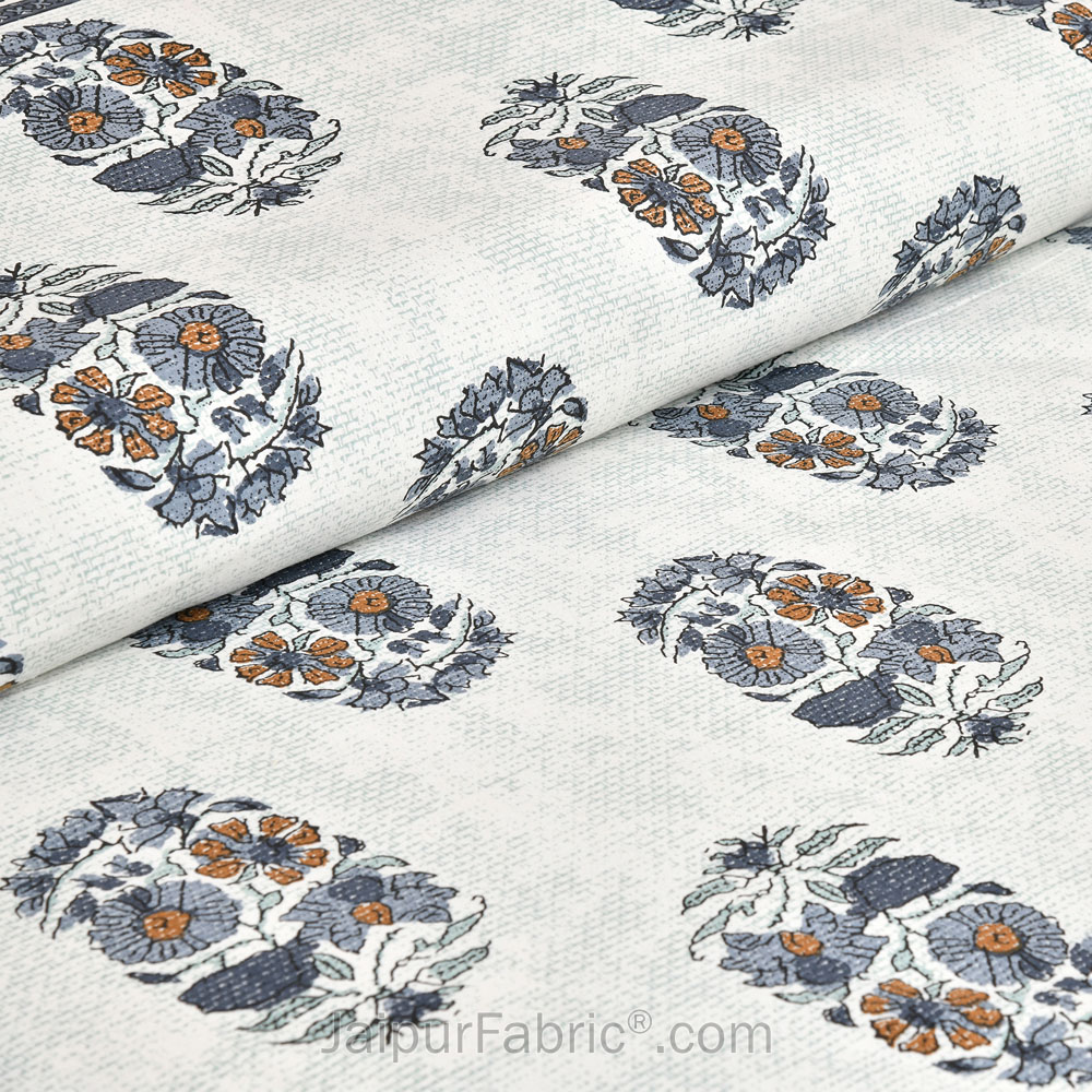 Blue Gamla Jaipur Fabric Double Bed Sheet