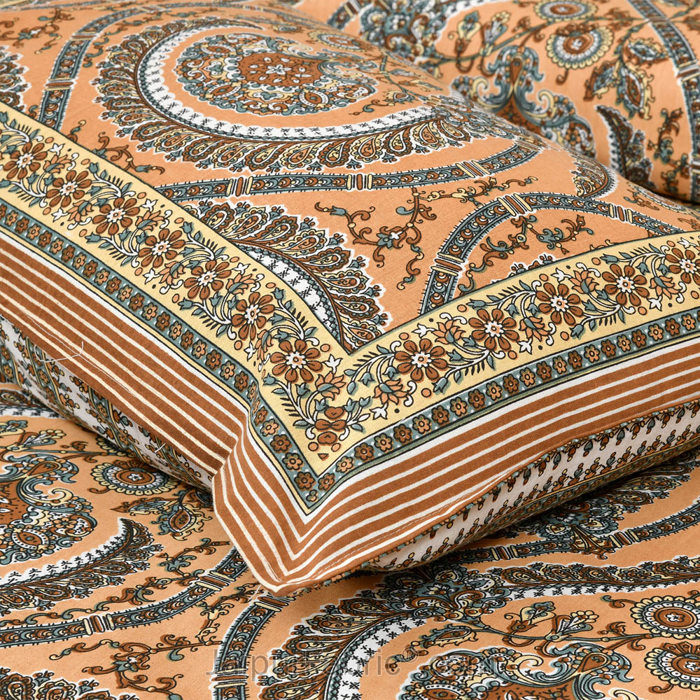 Mustard Charm Jaipur Fabric Double Bed Sheet