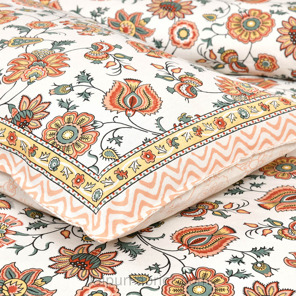 Honey Creeper Jaipur Fabric Double Bed Sheet