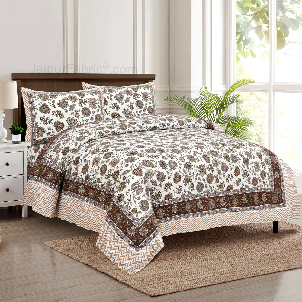 Sand Creeper Jaipur Fabric Double Bed Sheet