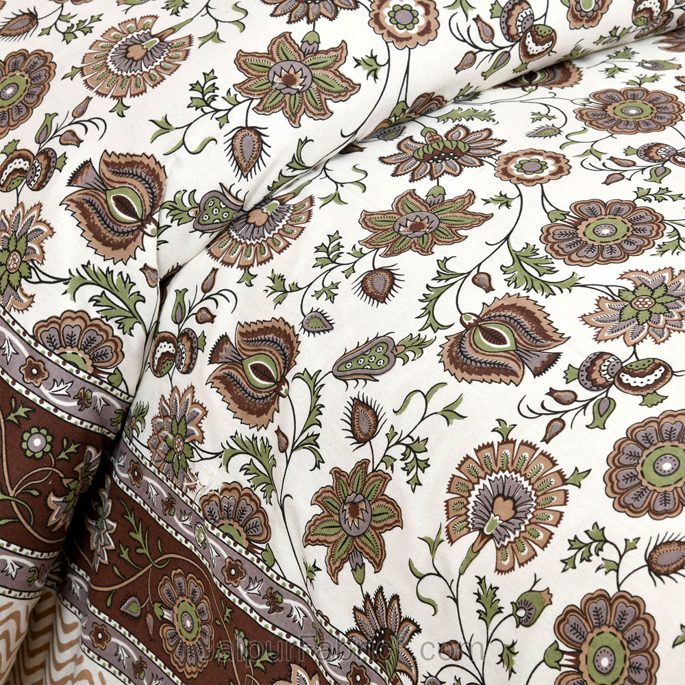 Sand Creeper Jaipur Fabric Double Bed Sheet