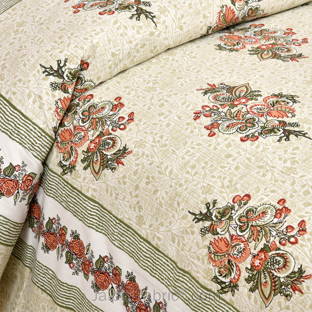 Charming Bouquet Jaipur Fabric Double Bed Sheet