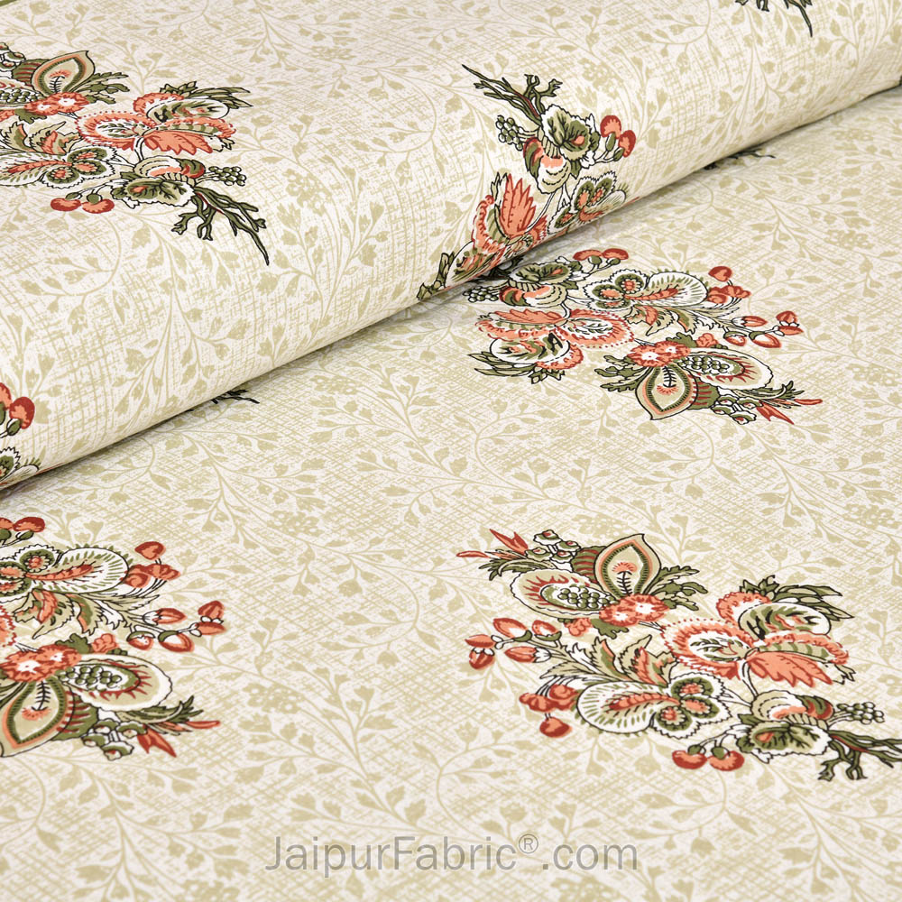 Charming Bouquet Jaipur Fabric Double Bed Sheet