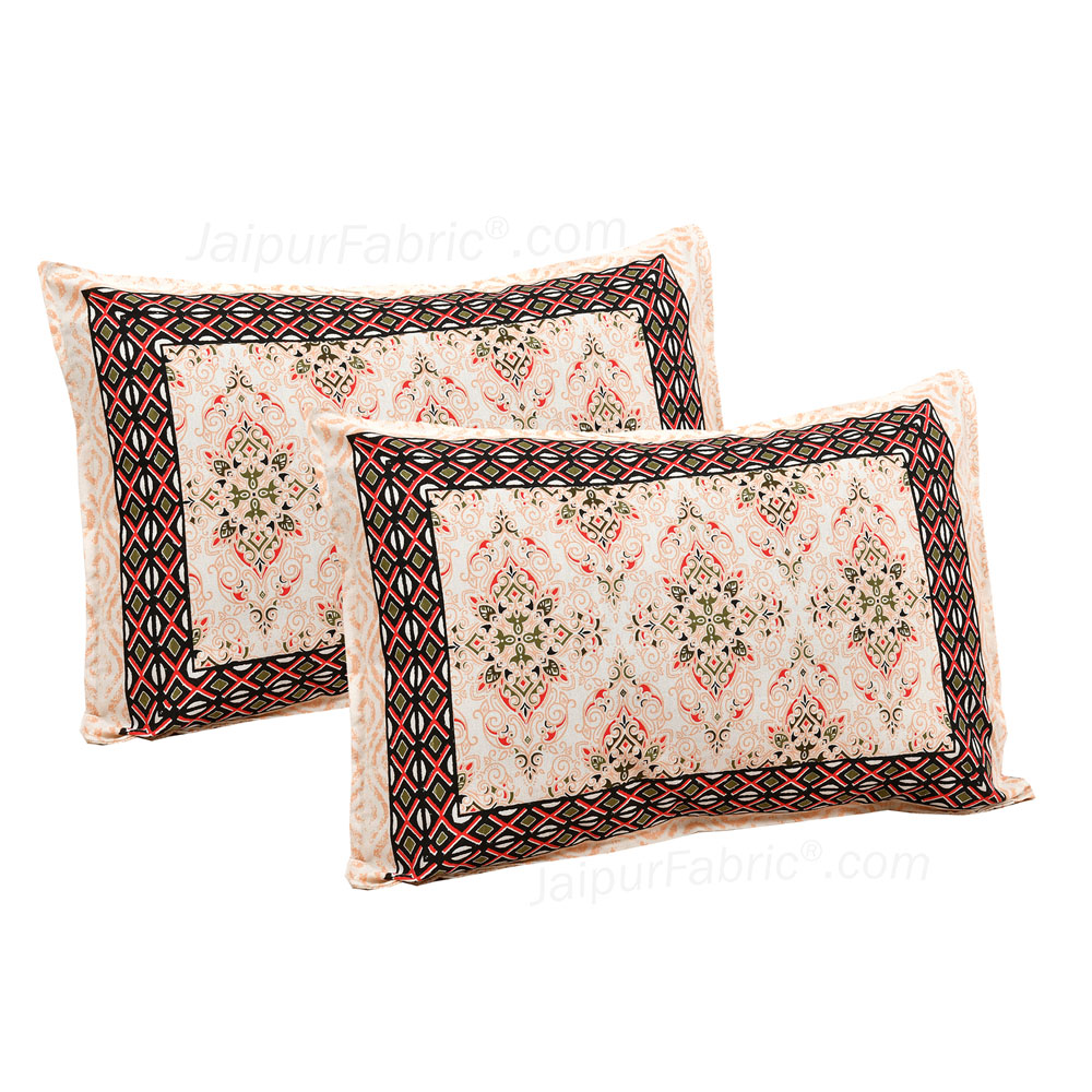 Modern Tradition Peach Jaipur Fabric Double Bed Sheet