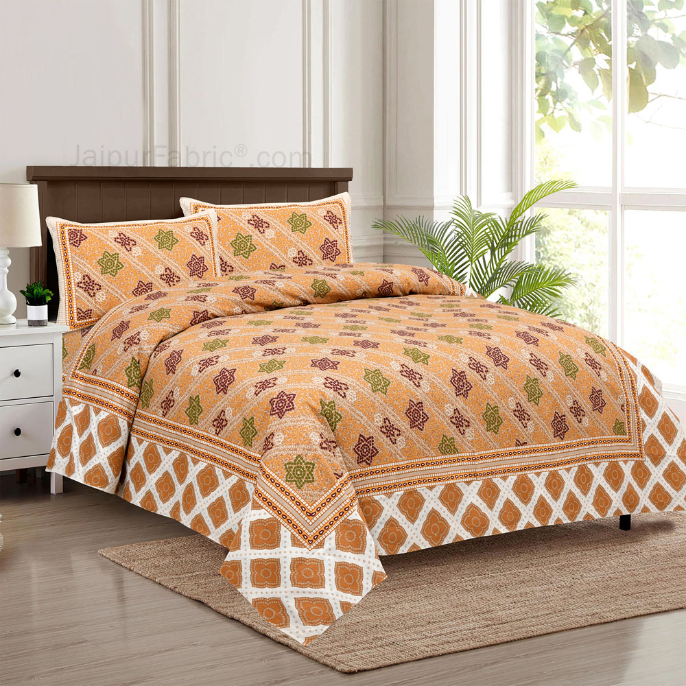 Mustard Beauty Jaipur Fabric Double Bed Sheet