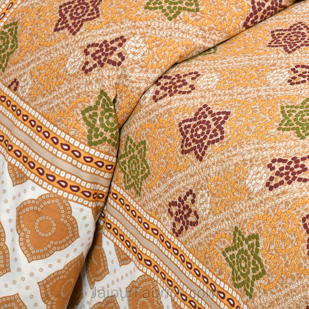 Mustard Beauty Jaipur Fabric Double Bed Sheet