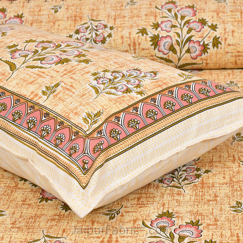 Yellowish Jaipur Fabric Double Bed Sheet