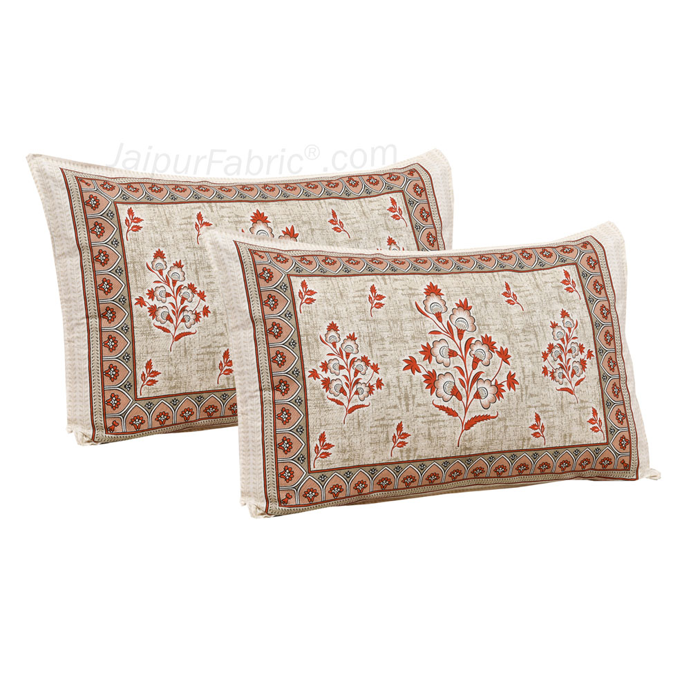 Brownish Jaipur Fabric Double Bed Sheet