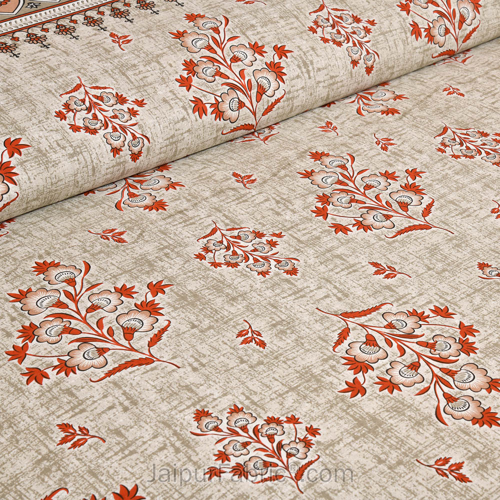 Brownish Jaipur Fabric Double Bed Sheet