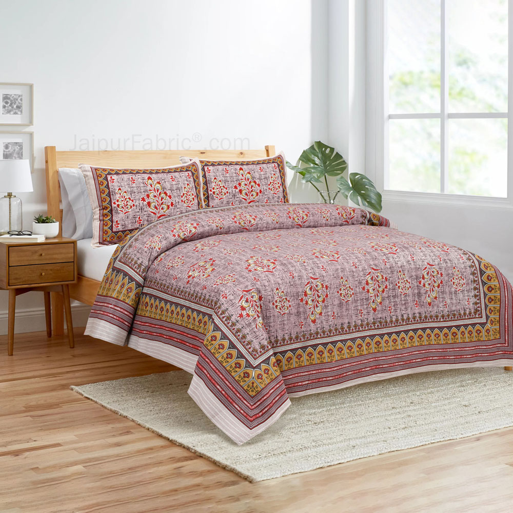 Redish Jaipur Fabric Double Bed Sheet