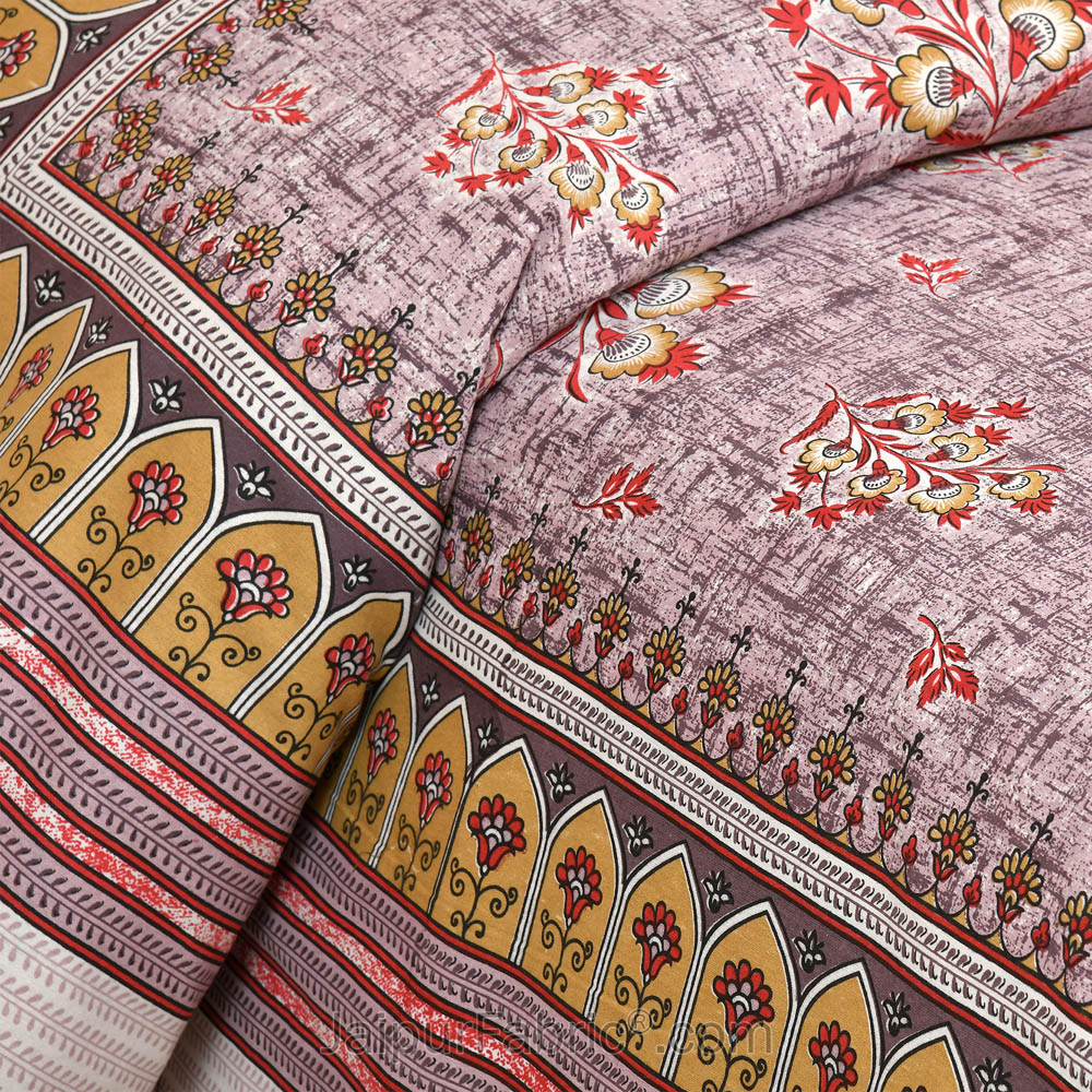 Redish Jaipur Fabric Double Bed Sheet