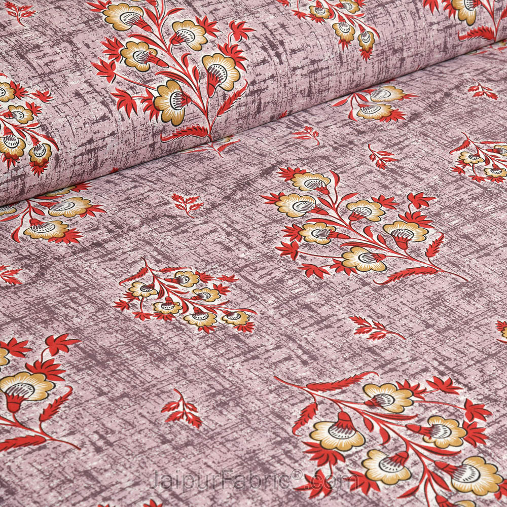 Redish Jaipur Fabric Double Bed Sheet