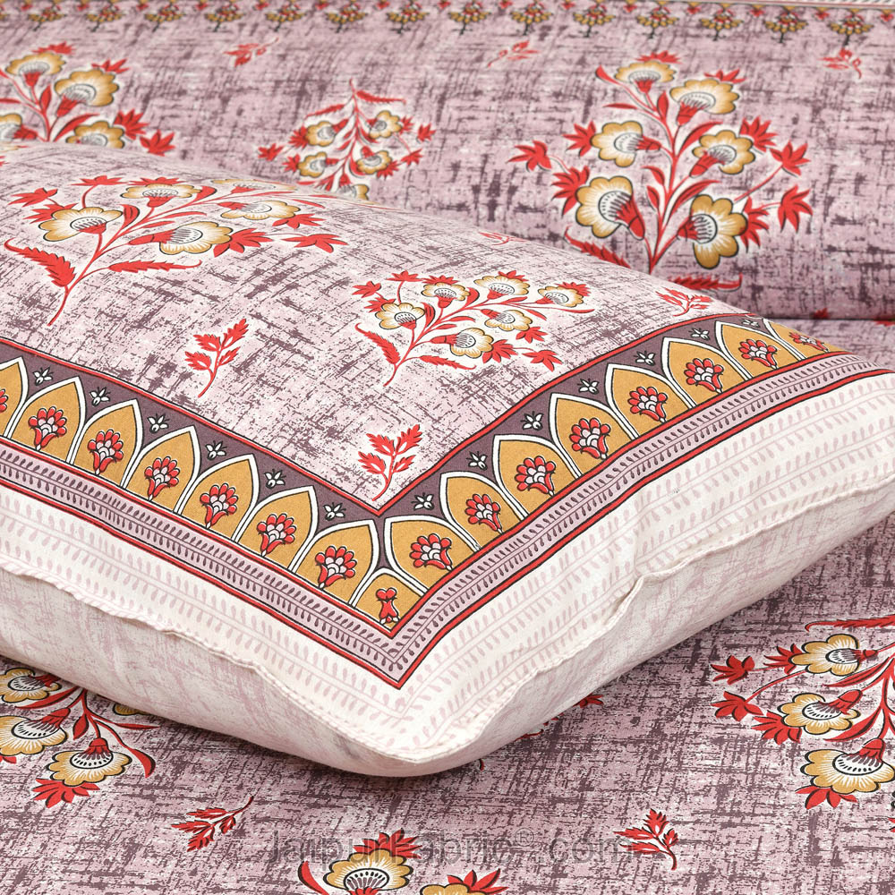 Redish Jaipur Fabric Double Bed Sheet