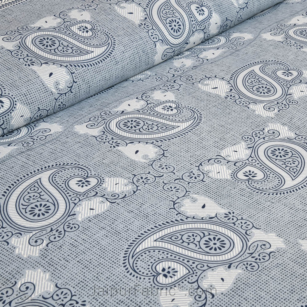 Paisley Art Sky Jaipur Fabric Double Bed Sheet