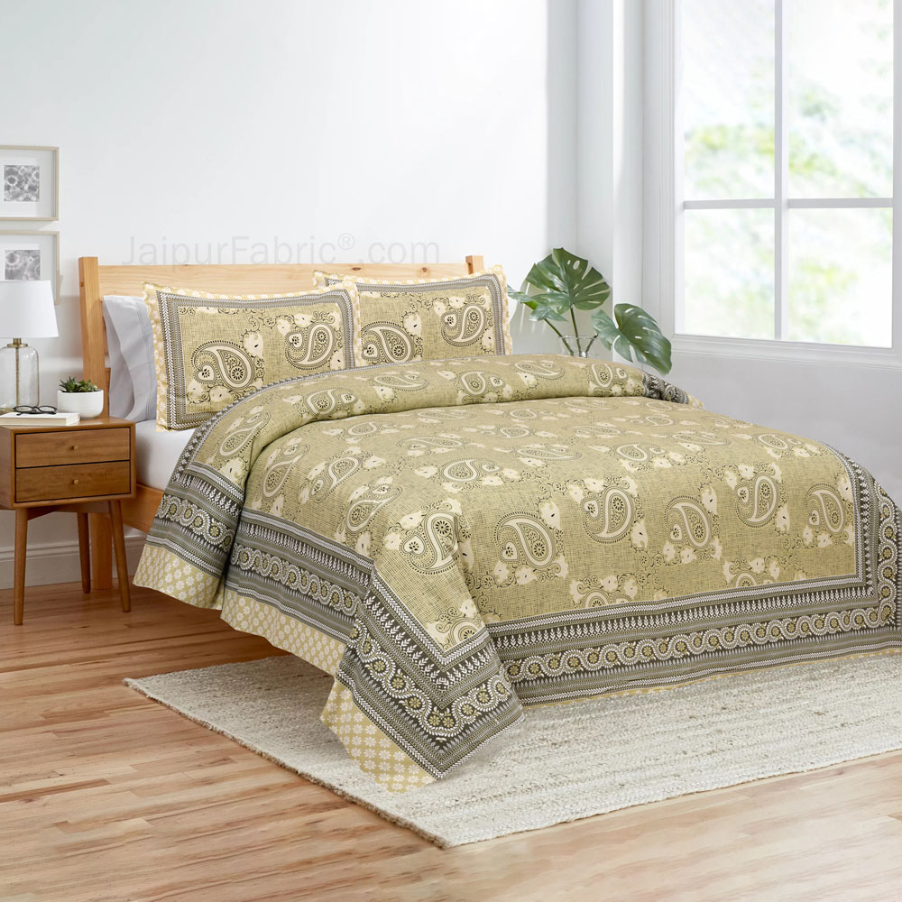 Paisley Art Nature Jaipur Fabric Double Bed Sheet