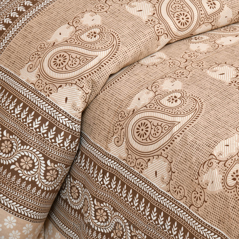 Paisley Art Earth Jaipur Fabric Double Bed Sheet