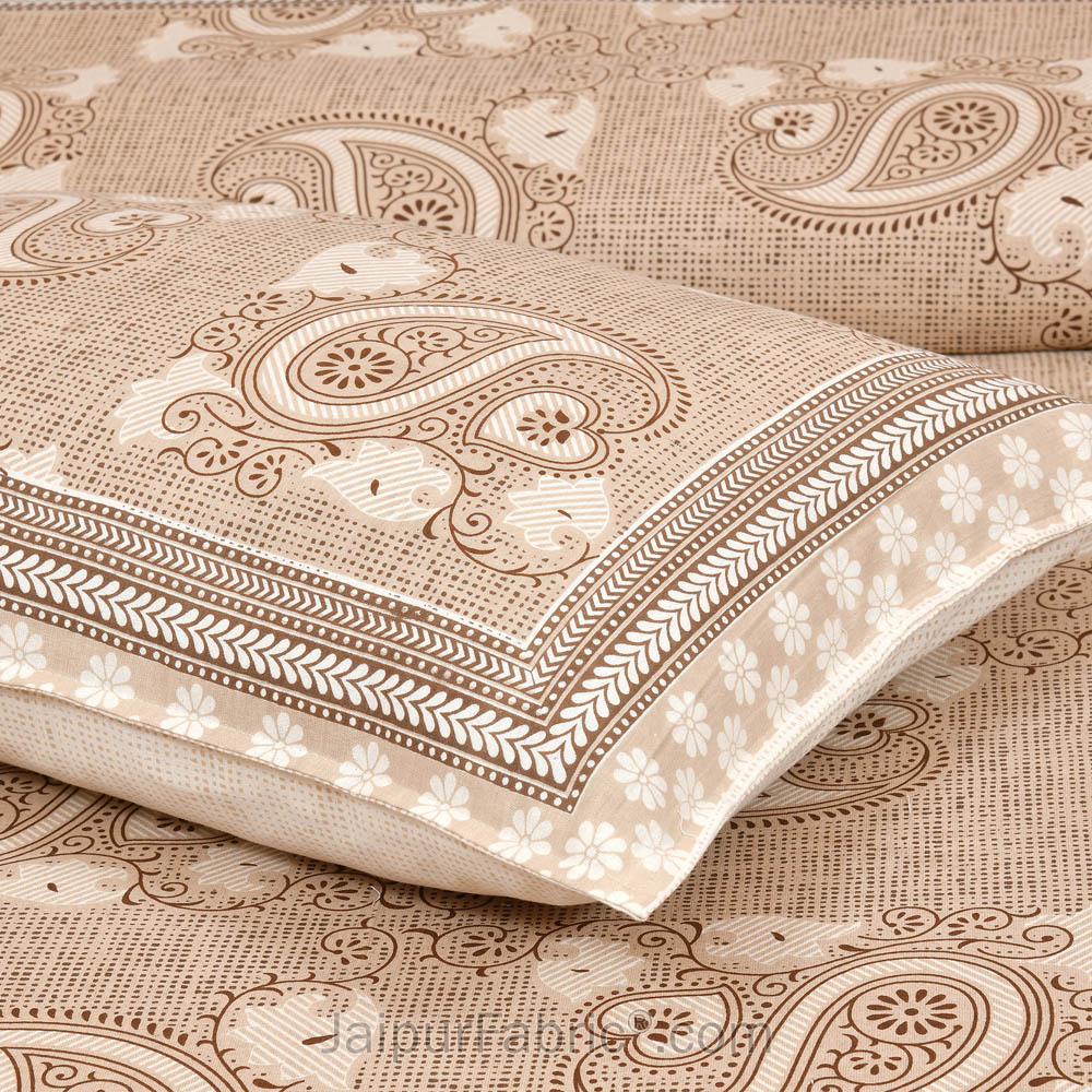 Paisley Art Earth Jaipur Fabric Double Bed Sheet