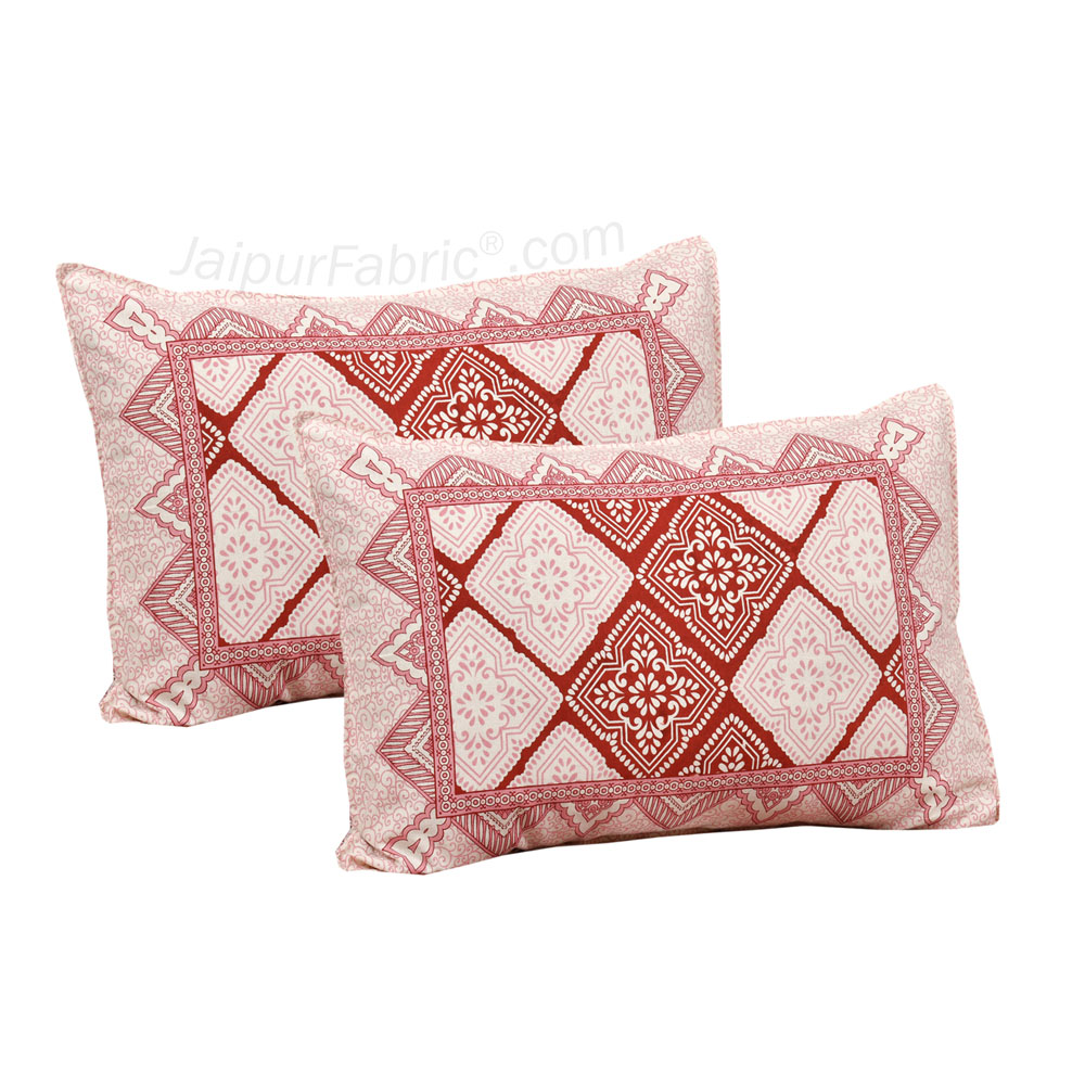 Pink Geometry Jaipur Fabric Double Bed Sheet