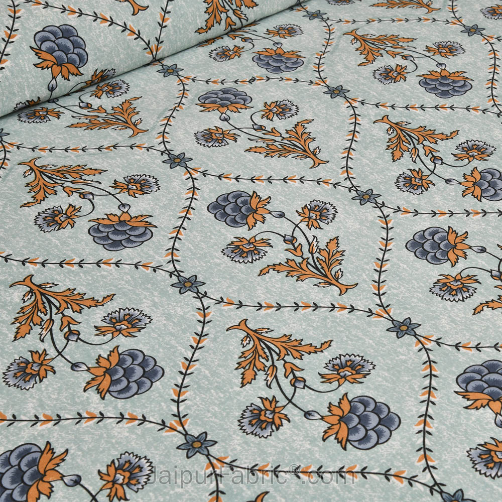 Blue Jaal Jaipur Fabric Double Bed Sheet