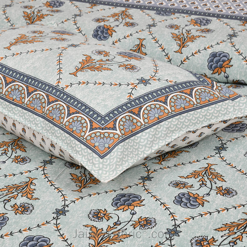 Blue Jaal Jaipur Fabric Double Bed Sheet