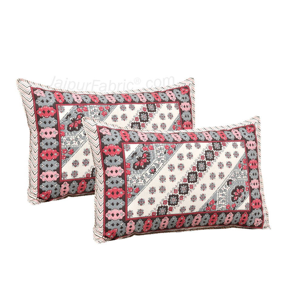 Lienage Pink Jaipur Fabric Double Bed Sheet