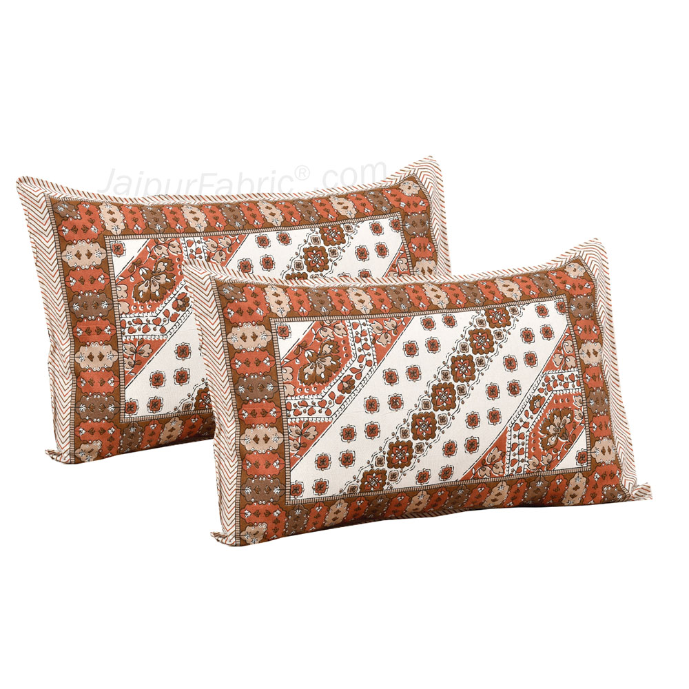 Lienage Brown Jaipur Fabric Double Bed Sheet