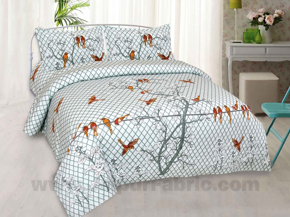 Silver Sparrow Cotton King Size Bedsheet