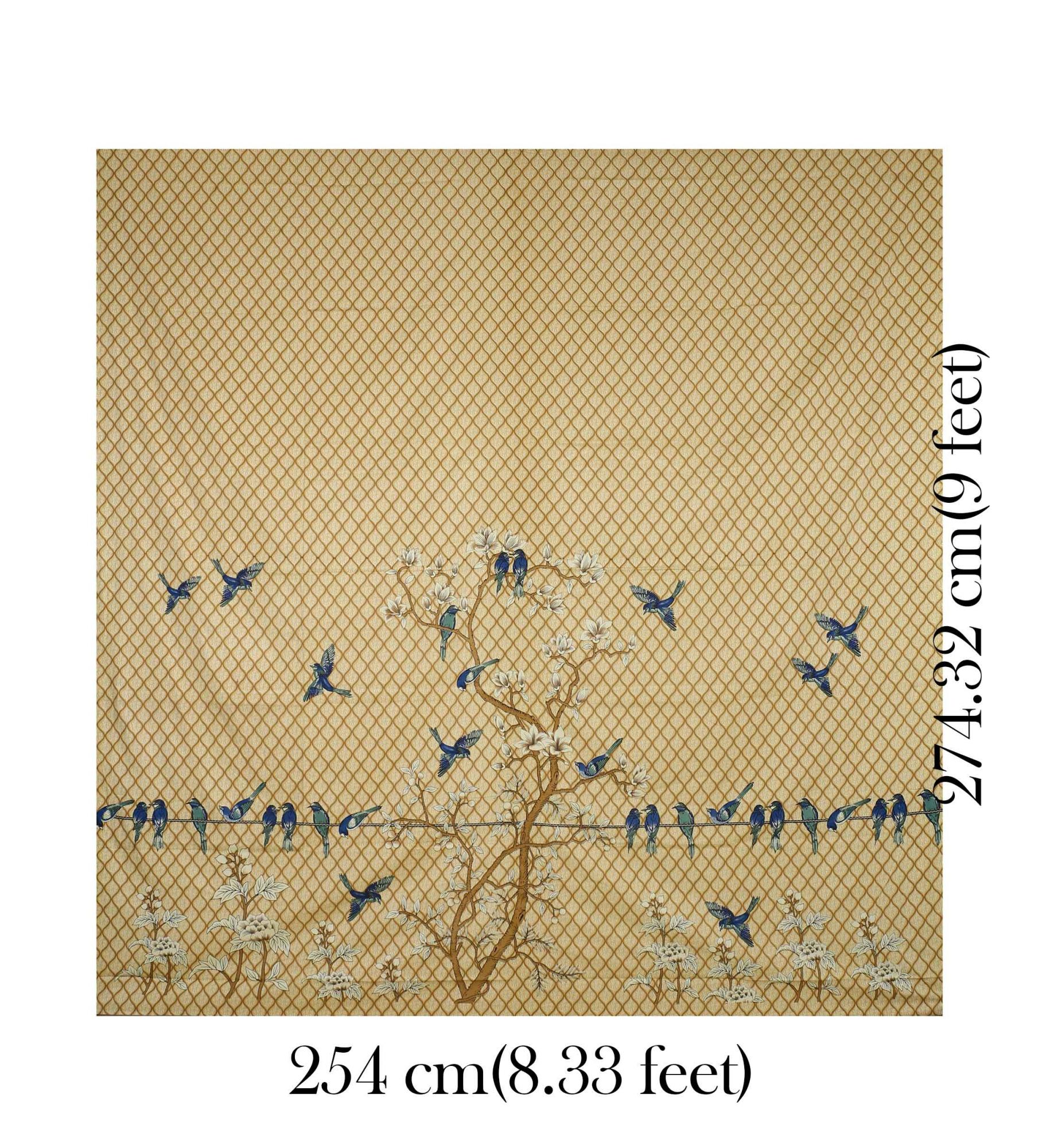 Golden Sparrow Cotton King Size Bedsheet