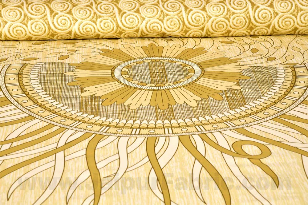 Sun Shine Yellow Cotton King Size Bedsheet