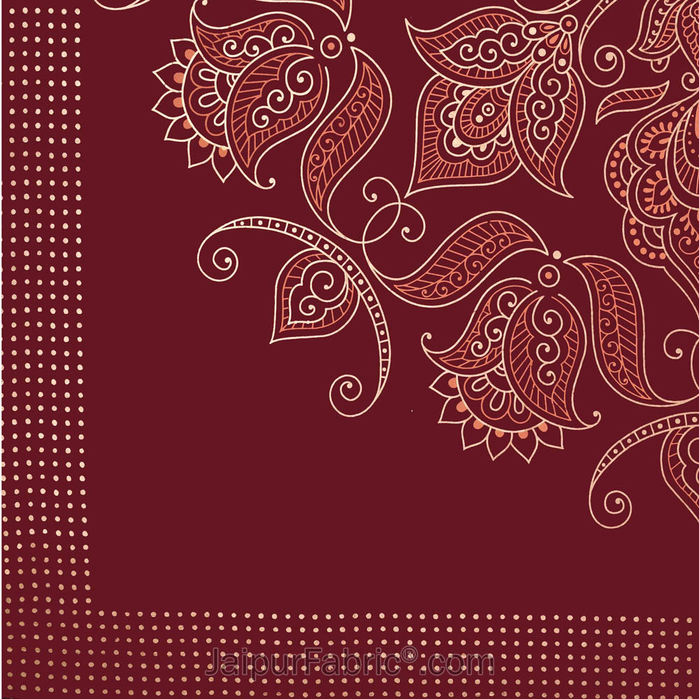 Royal Goldi Maroon King Size Bed Sheet