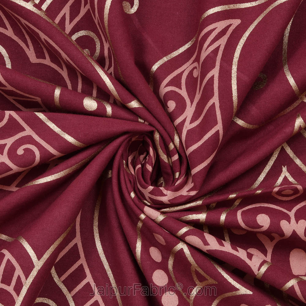 Royal Goldi Maroon King Size Bed Sheet