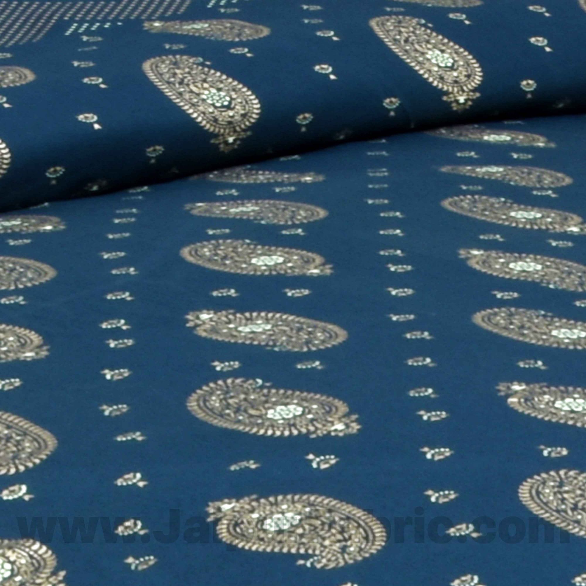 Traditional Goldi Sea Green King Size BedSheet