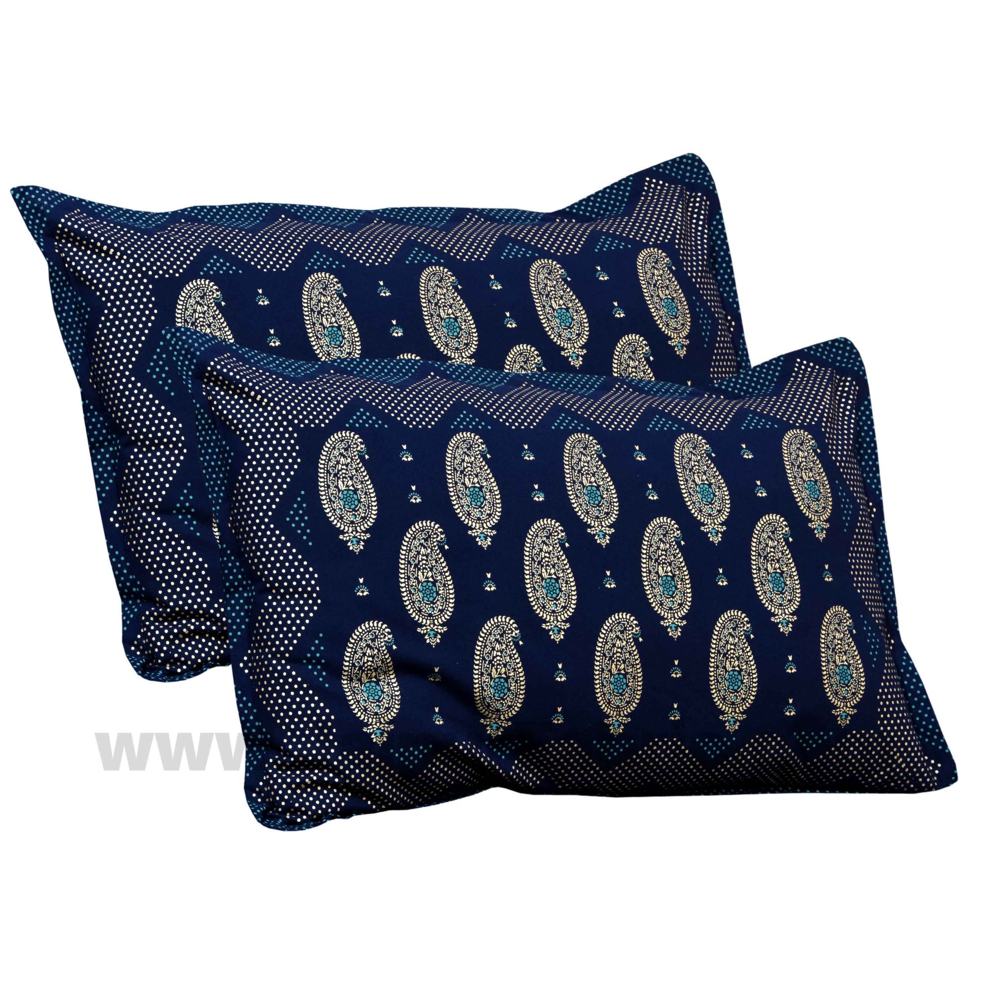 Traditional Goldi Nay Blue King Size BedSheet