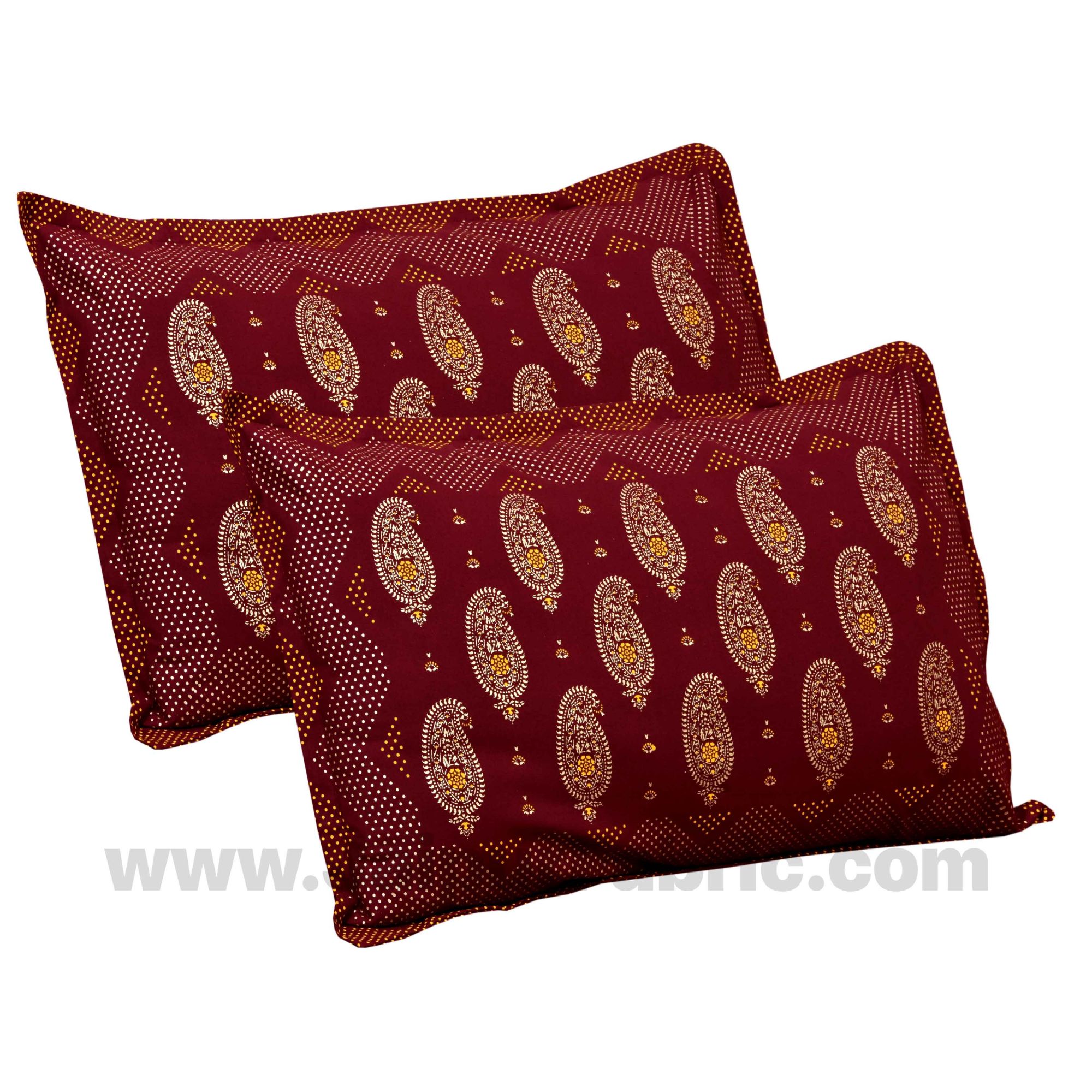 Traditional Goldi Maroon King Size BedSheet