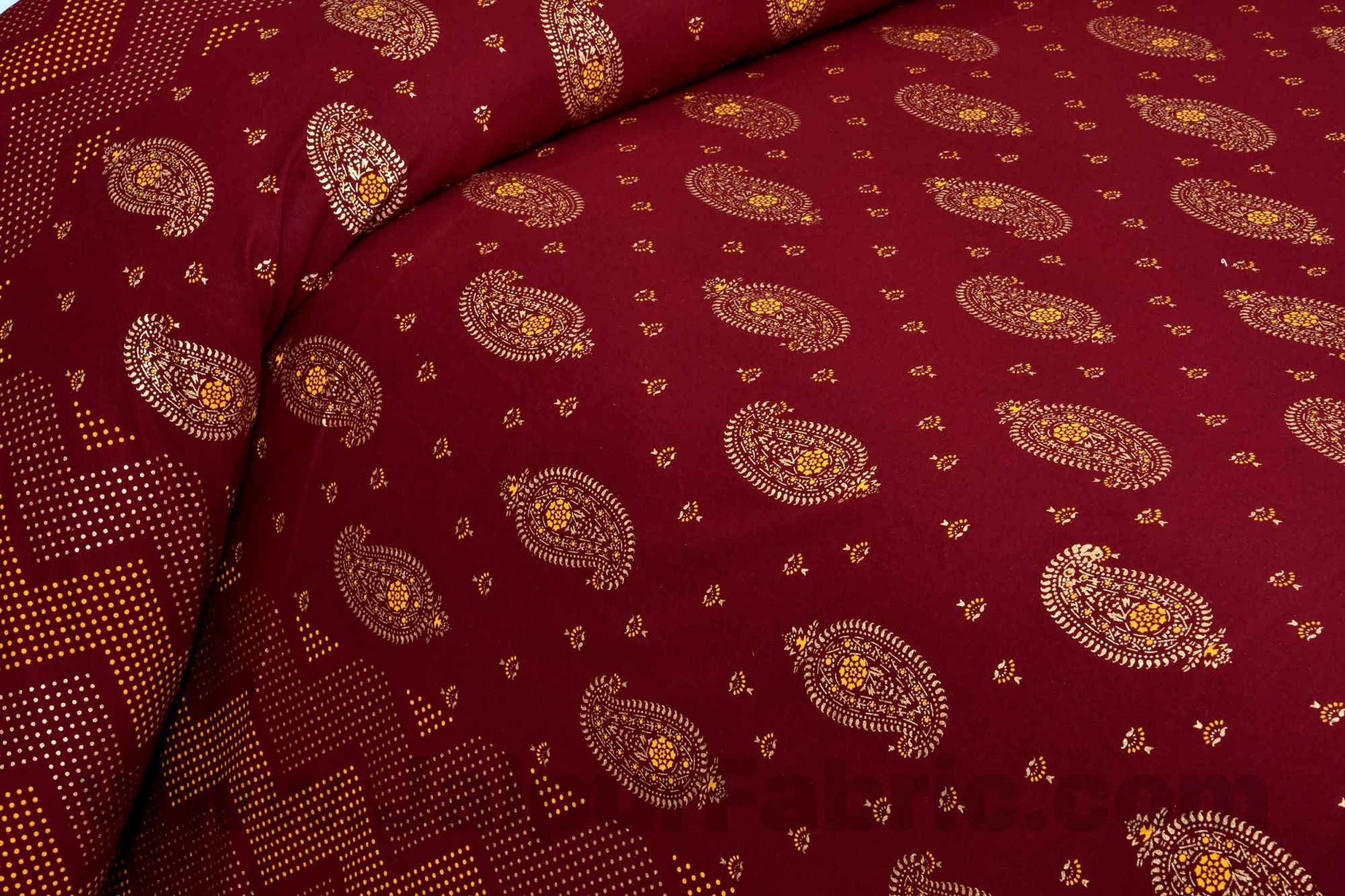 Traditional Goldi Maroon King Size BedSheet